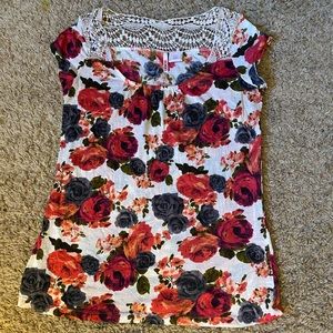 Floral Cap Sleeve Tee